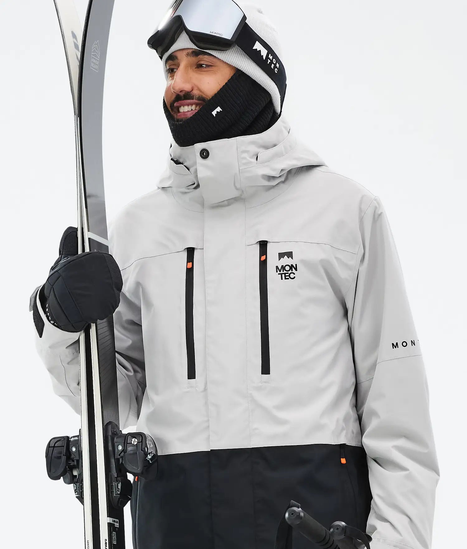 Fawk Ski Jacket Men Light Grey/Black