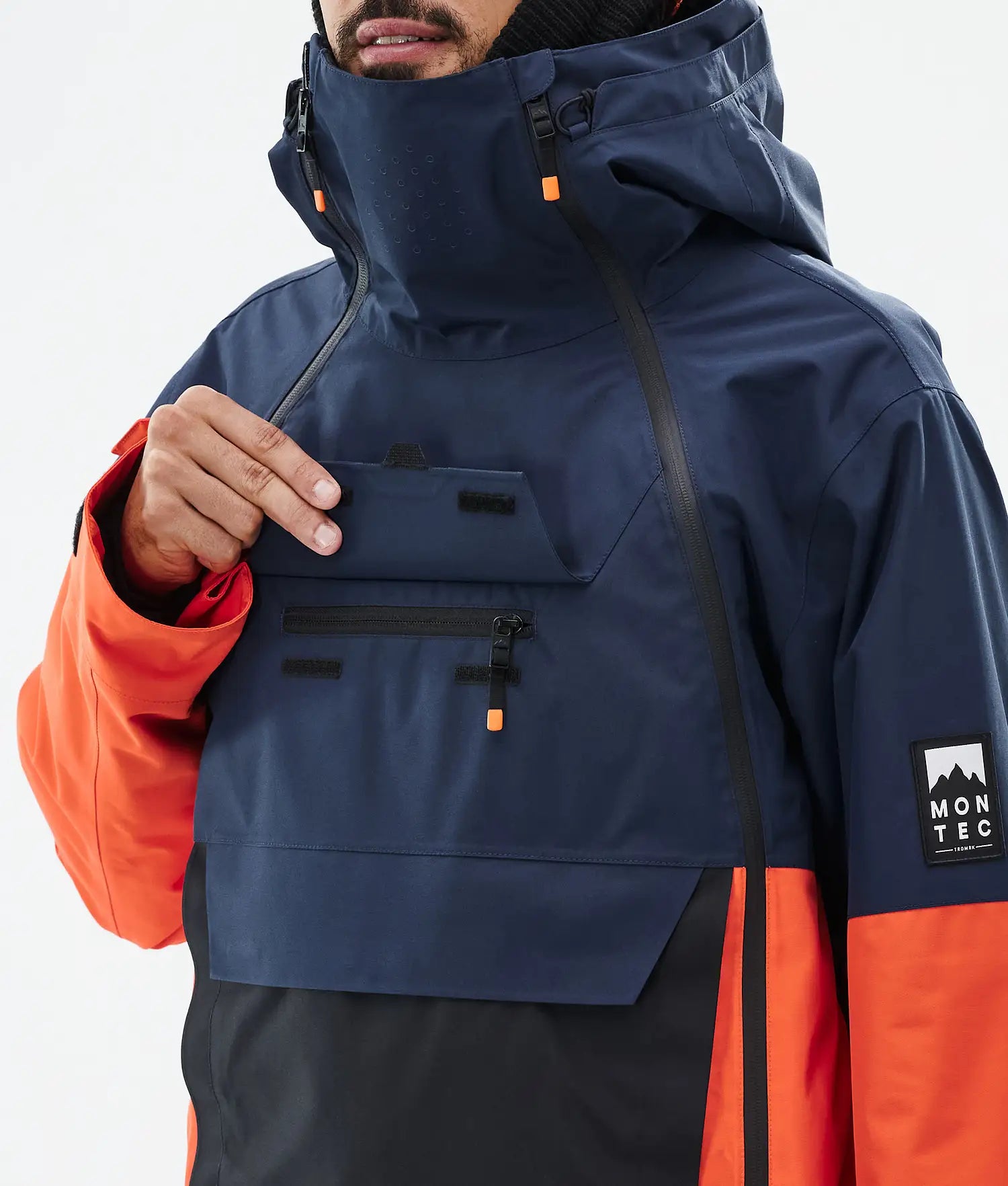 Doom Ski Jacket Men Dark Blue/Black/Orange