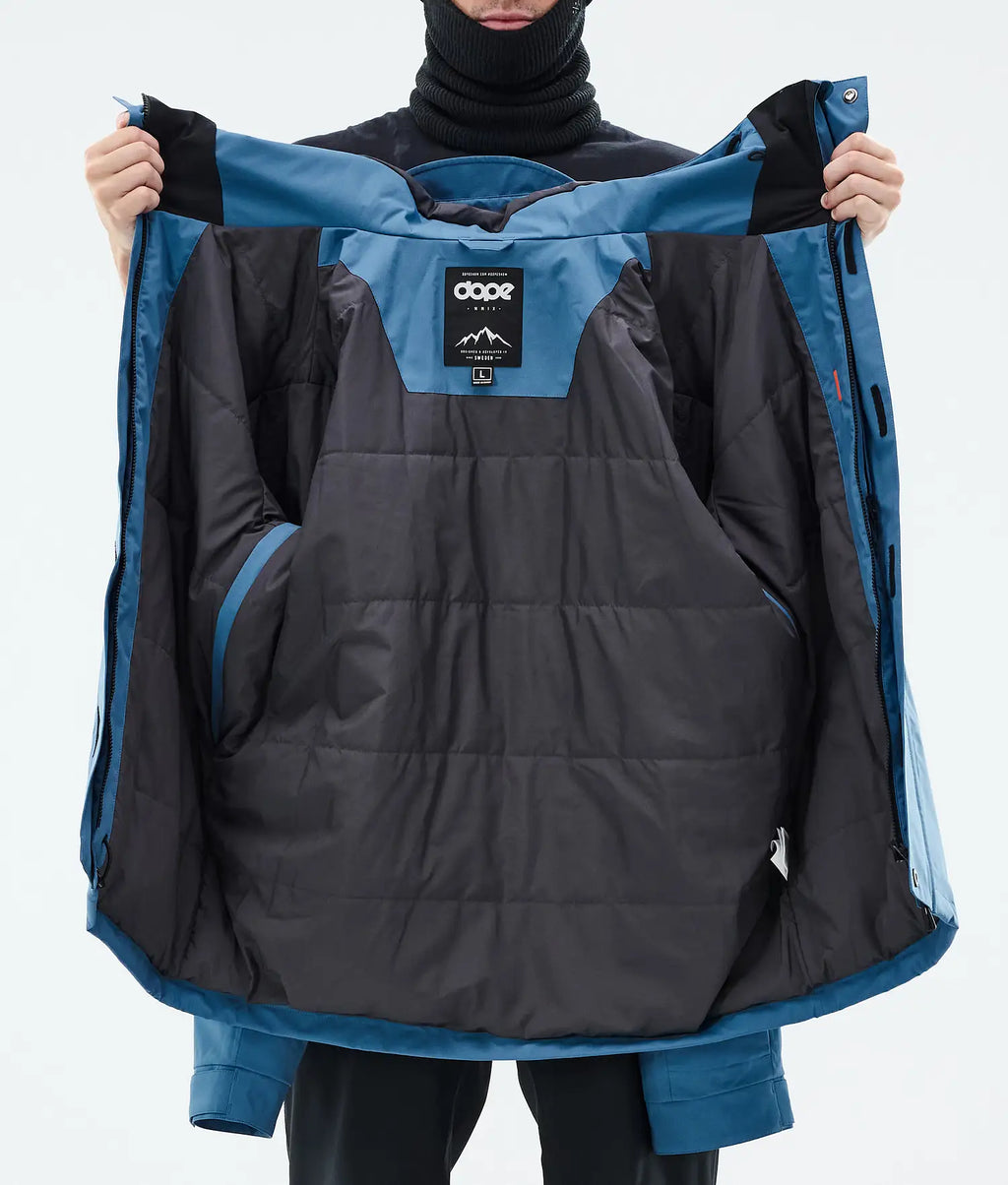 Blizzard Full Zip Snowboard Jacket Men Blue Steel